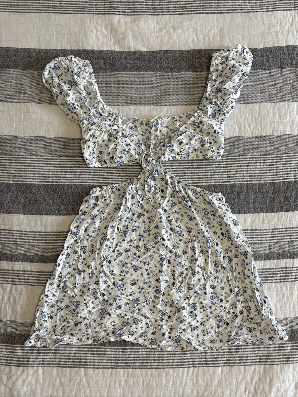 Aeropostale White Dress with Blue Floral Print